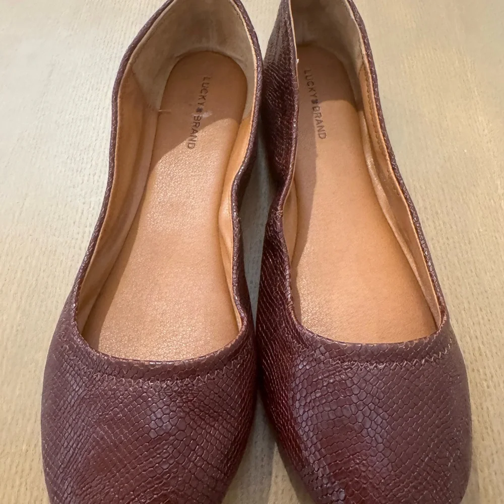 Lucky Brand Emmie Brown Textured Women's Ballet Flats Size 11M NWOT - Picture 8 of 9